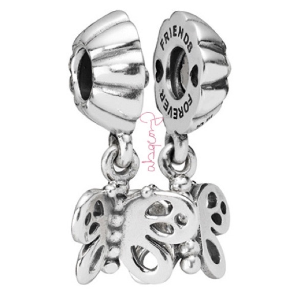 EUC Pandora 790531 Sterling Silver Friends Forever Butterfly Animal Dangle Charm - Picture 1 of 10